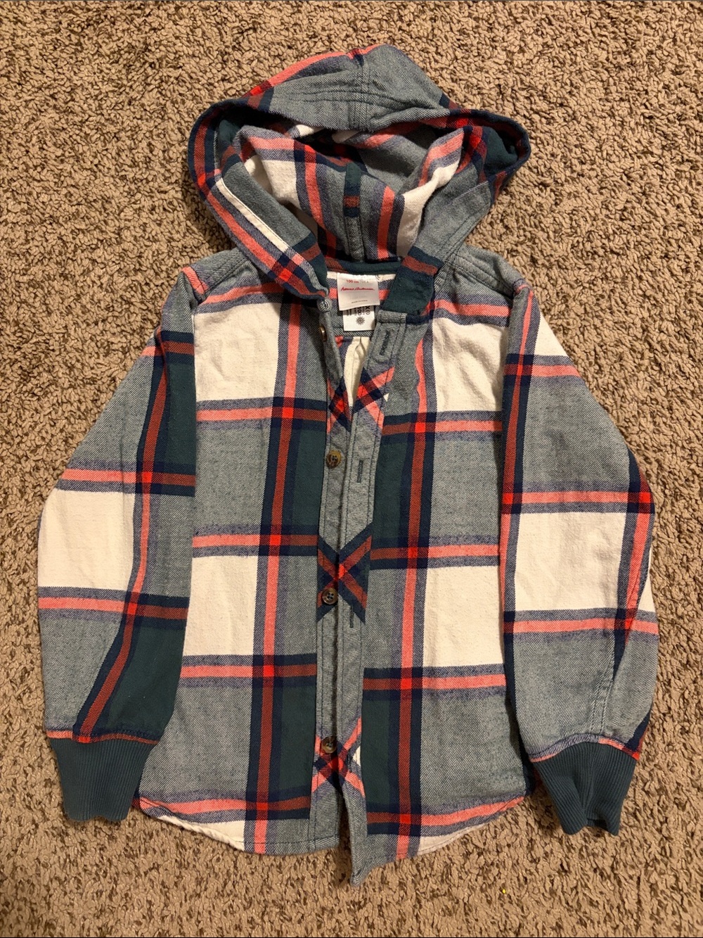 Hanna Andersson size 4 hooded flannel shirt